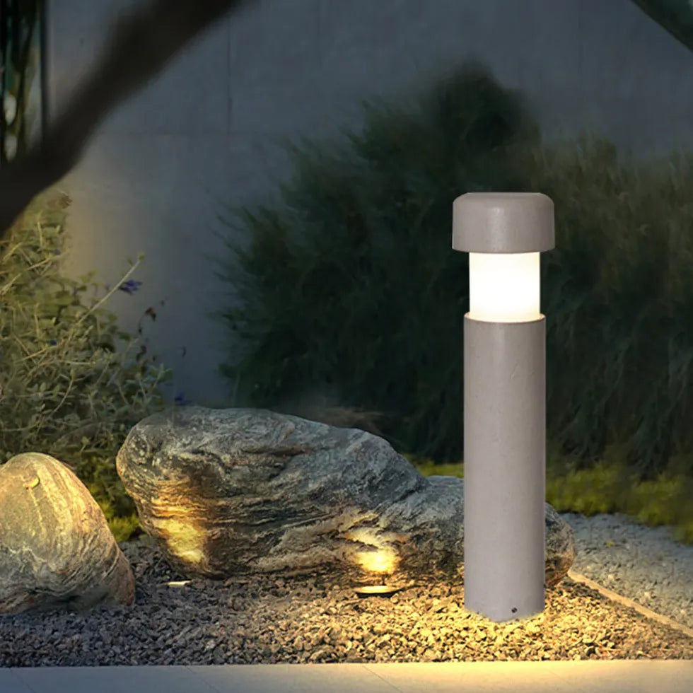 Lampada da terra cilindrica grigia minimalista - clowasit.com