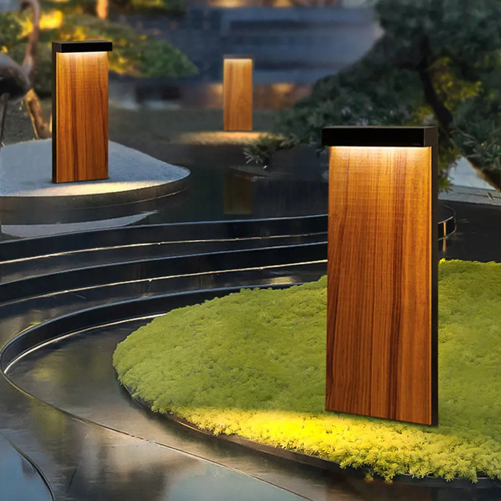 Lampada in legno da terra rettangolare - clowasit.com