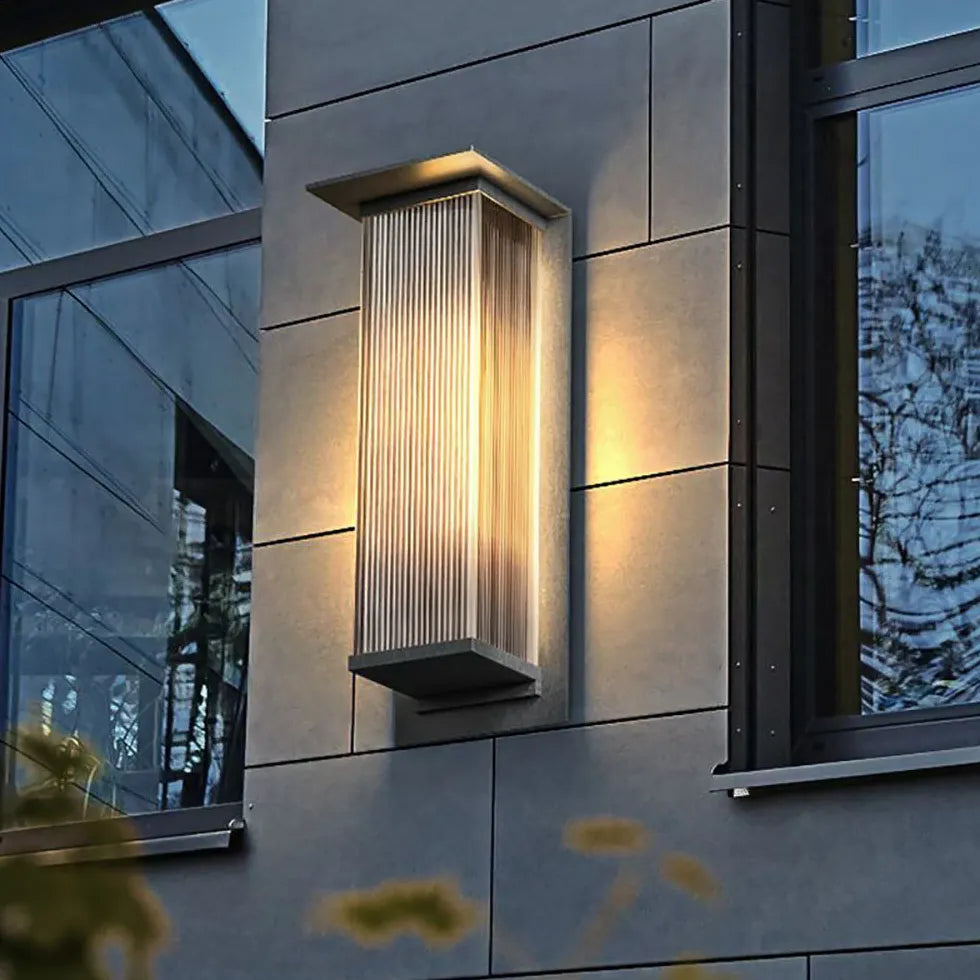 Lampada da parete esterna rettangolare in vetro - clowasit.com