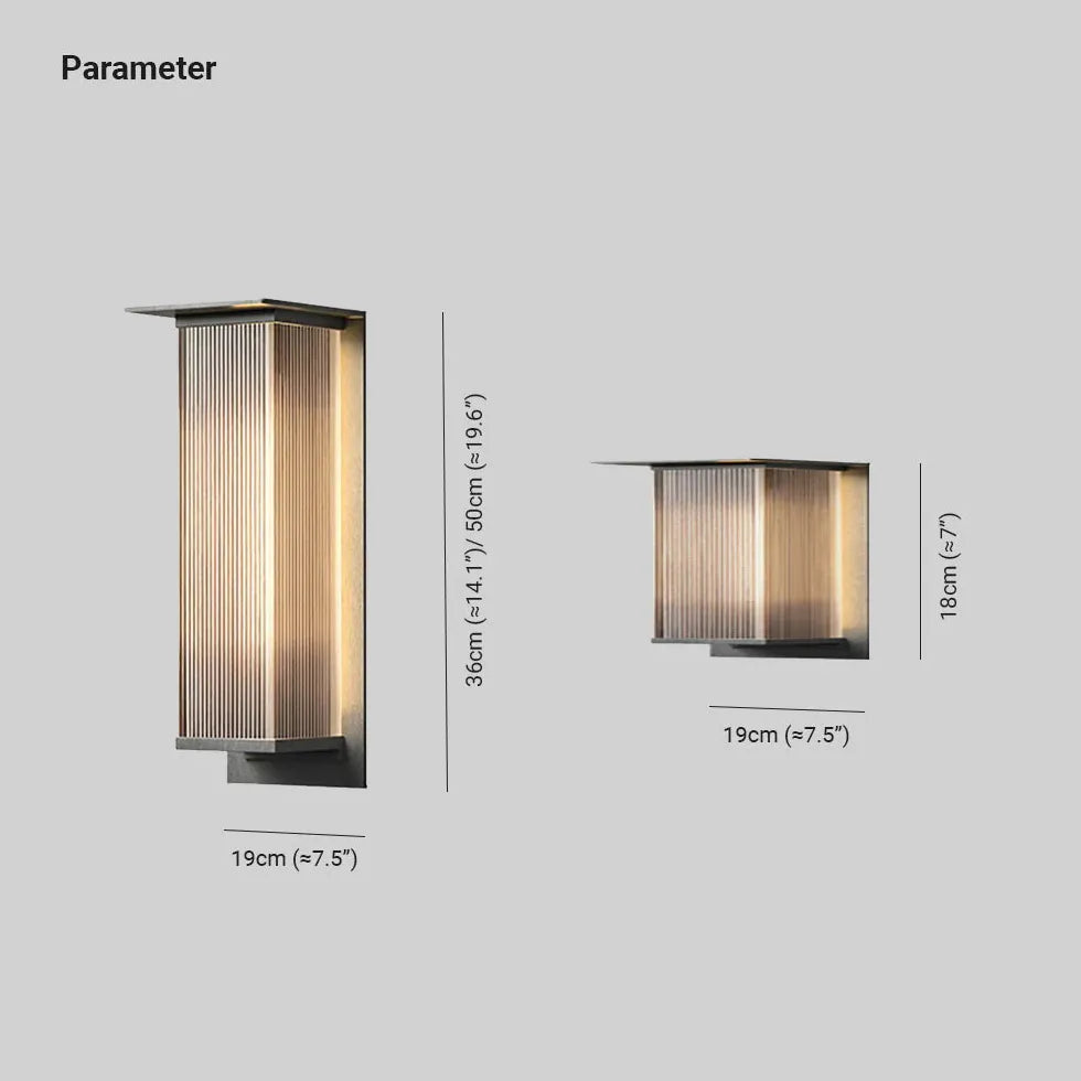 Lampada da parete esterna rettangolare in vetro - clowasit.com
