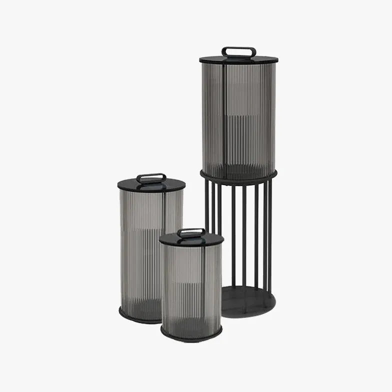 Lampade da terra in vetro trasparente righe - clowasit.com