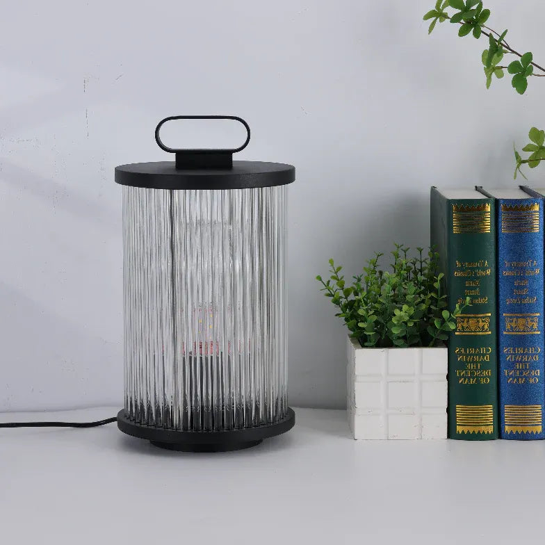 Lampade da terra in vetro trasparente righe - clowasit.com