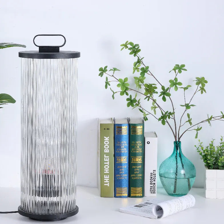 Lampade da terra in vetro trasparente righe - clowasit.com