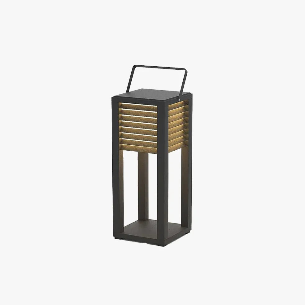 Lampada nera da terra con lamelle rettangolari - clowasit.com