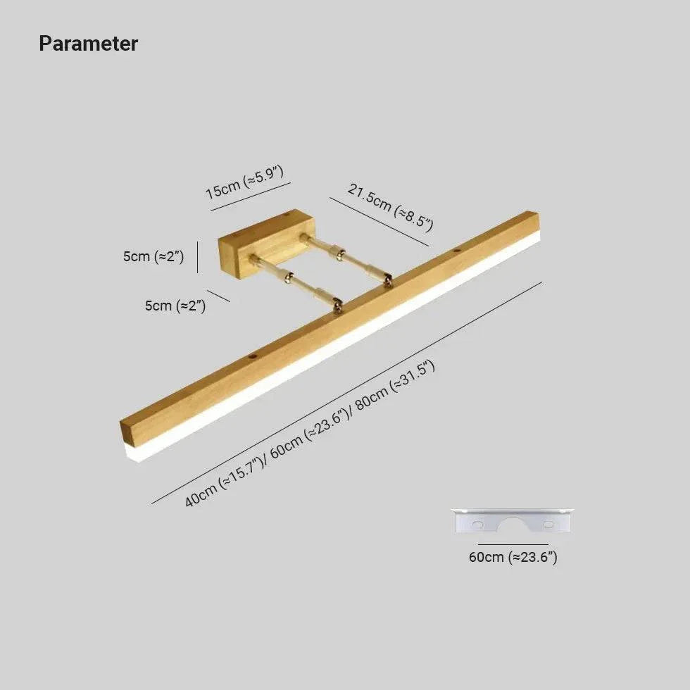 Lampada Lineare in Legno per Specchio Bagno - clowasit.com