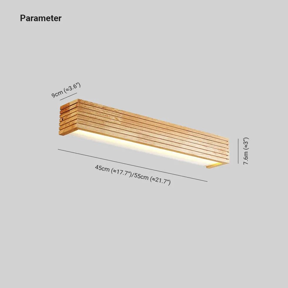 Applique LED Rettangolare Moderna in Legno - clowasit.com