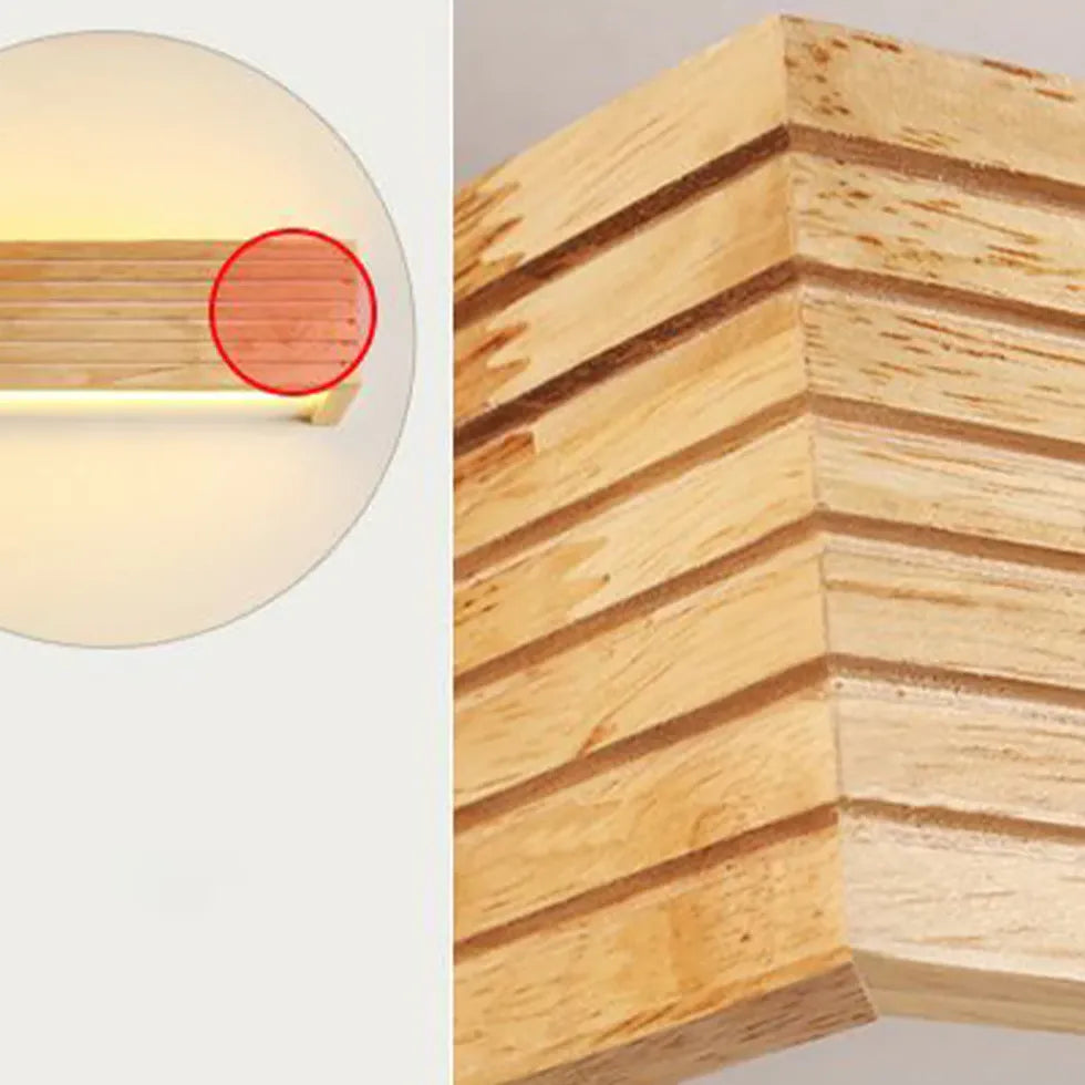 Applique LED Rettangolare Moderna in Legno - clowasit.com