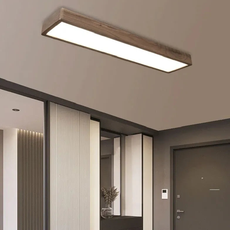 Minimalista plafoniera in legno rettangolare lunga - clowasit.com