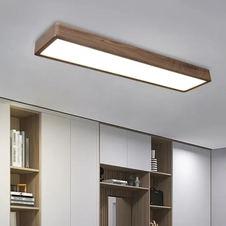 Minimalista plafoniera in legno rettangolare lunga - clowasit.com