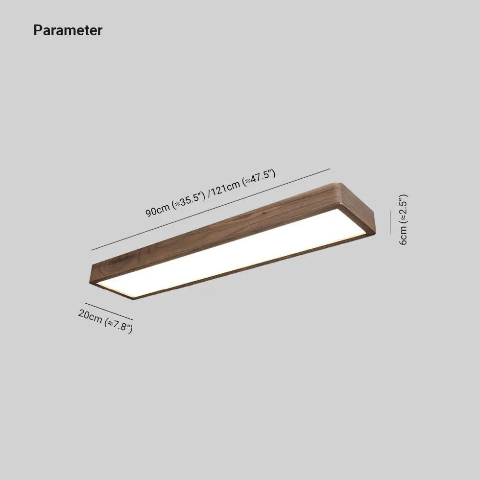 Minimalista plafoniera in legno rettangolare lunga - clowasit.com