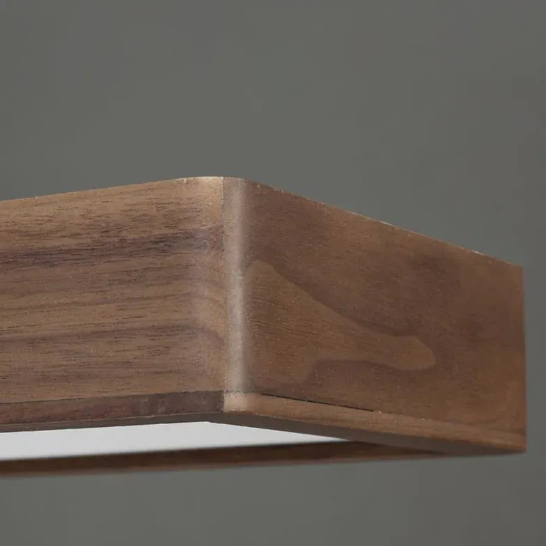Minimalista plafoniera in legno rettangolare lunga - clowasit.com
