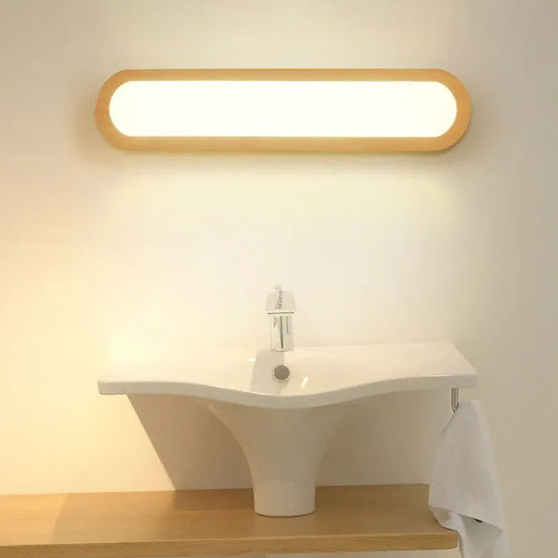 Lampada a specchio LED in legno ovale - clowasit.com