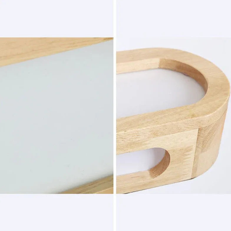 Lampada a specchio LED in legno ovale - clowasit.com