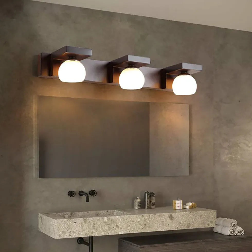 Applique marrone per illuminazione sferica bagno - clowasit.com