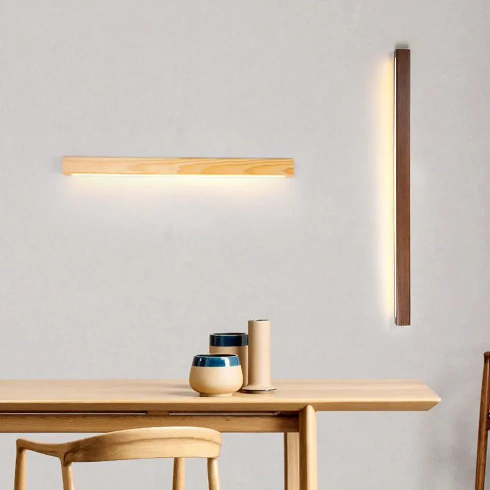 Applique esterno marrone in legno lineare - clowasit.com