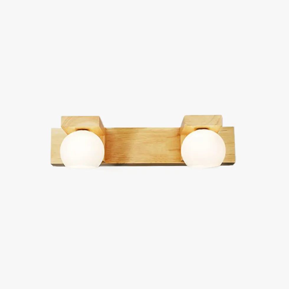 Applique in legno rustiche bagno sfere vetro - clowasit.com