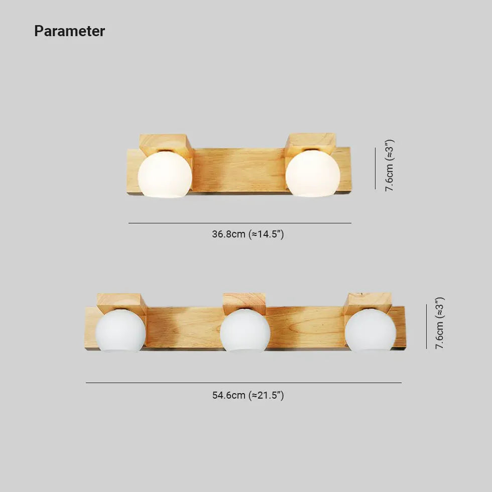 Applique in legno rustiche bagno sfere vetro - clowasit.com