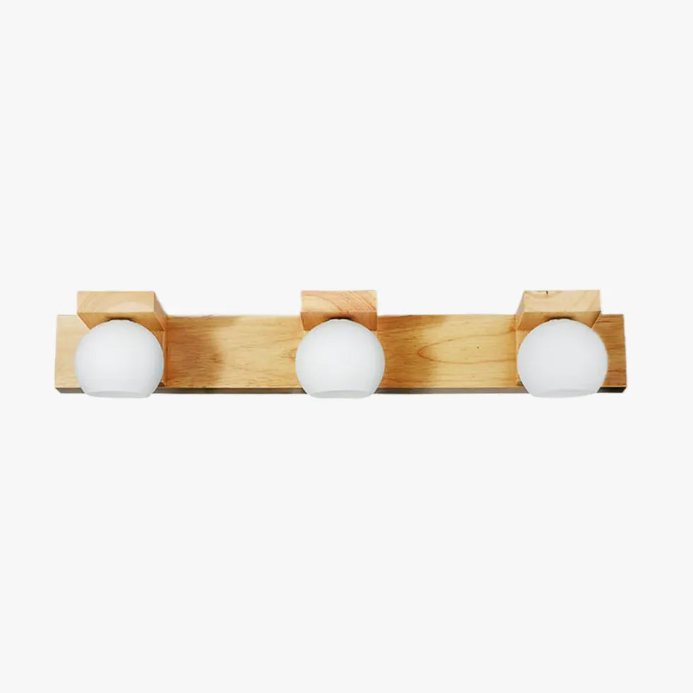 Applique in legno rustiche bagno sfere vetro - clowasit.com