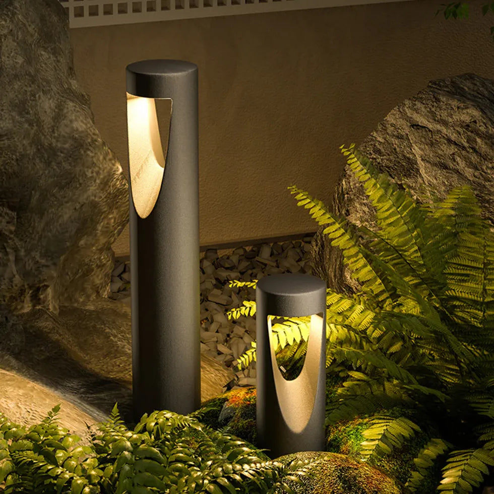 Luce esterna da giardino colonna nera lunga - clowasit.com