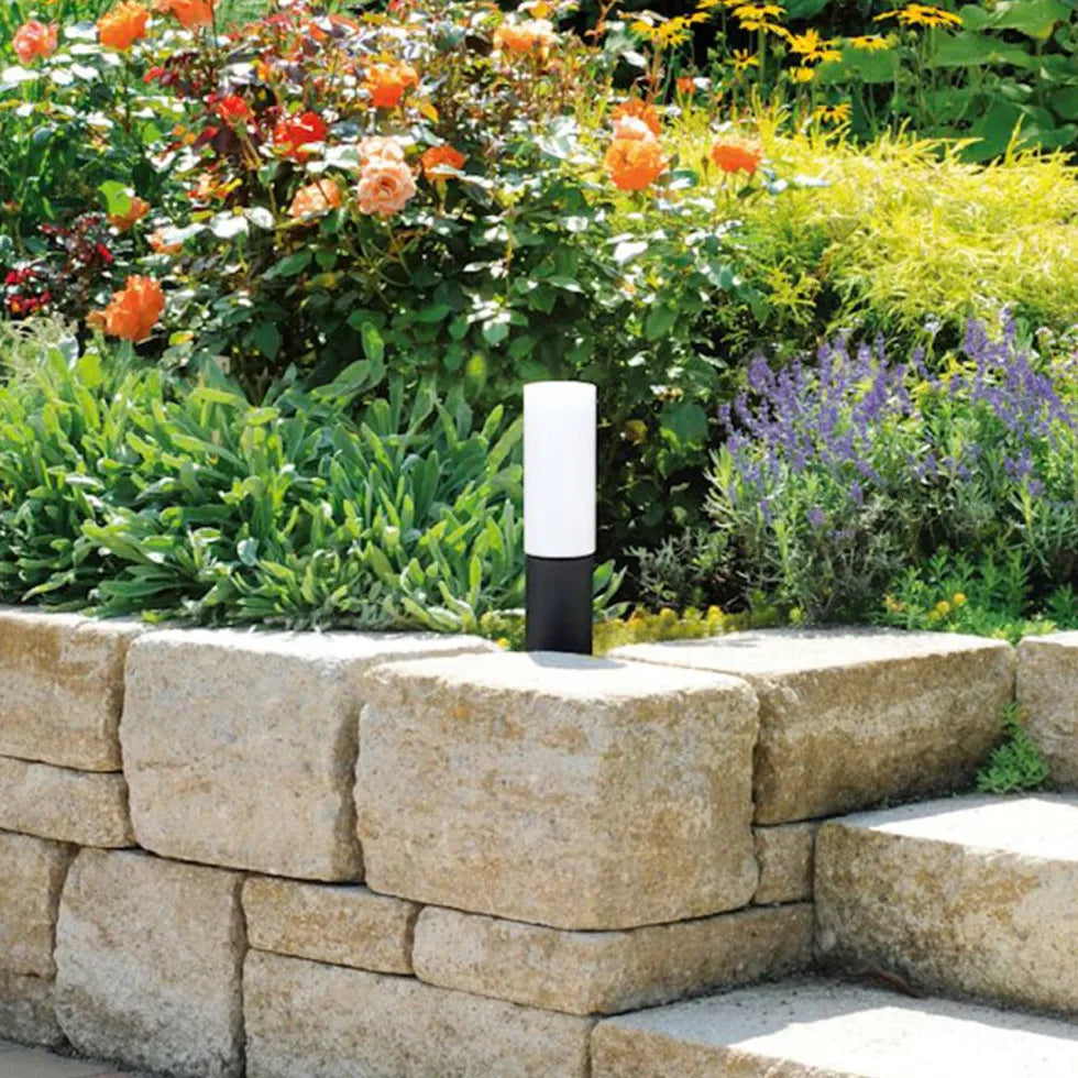 Lampada da terra led nera cilindrica impermeabile - clowasit.com