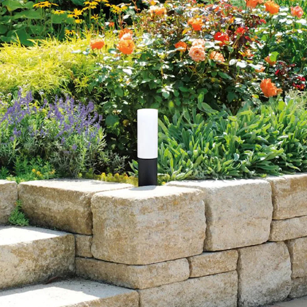 Lampada da terra led nera cilindrica impermeabile - clowasit.com