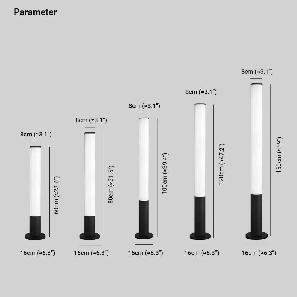 Lampada da terra led nera cilindrica impermeabile - clowasit.com