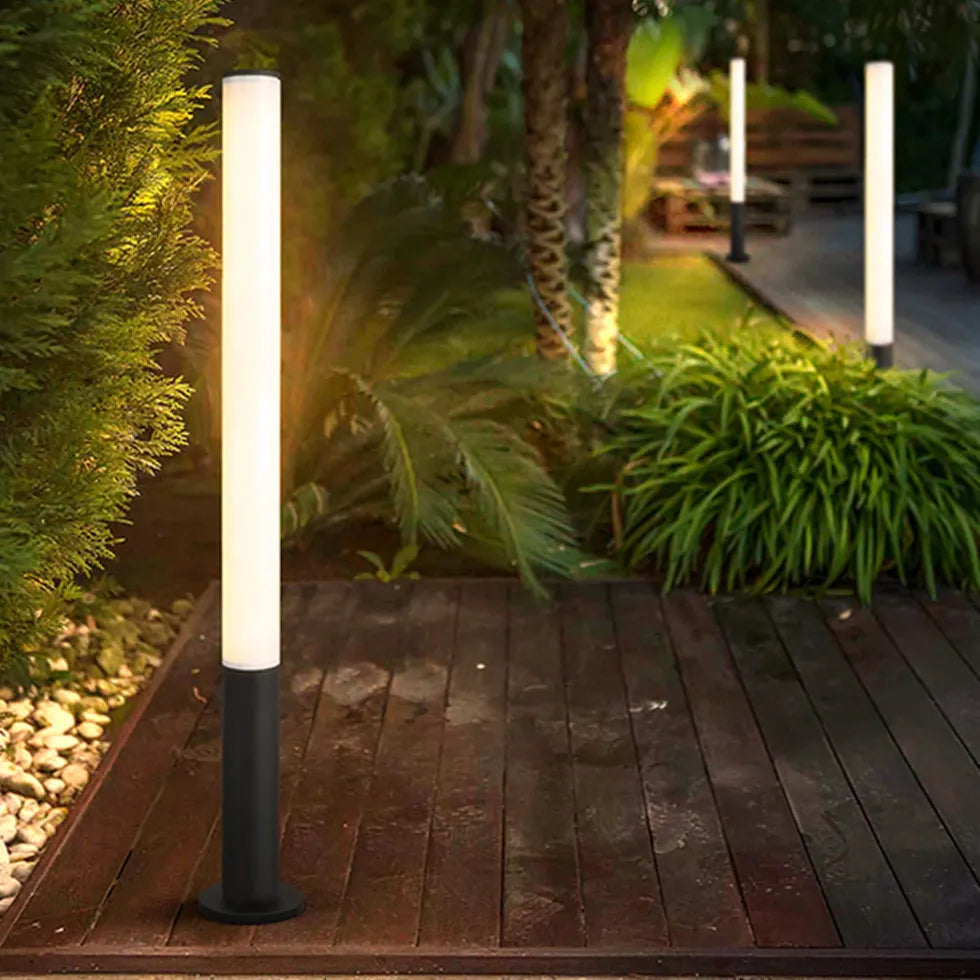 Lampada da terra led nera cilindrica impermeabile - clowasit.com