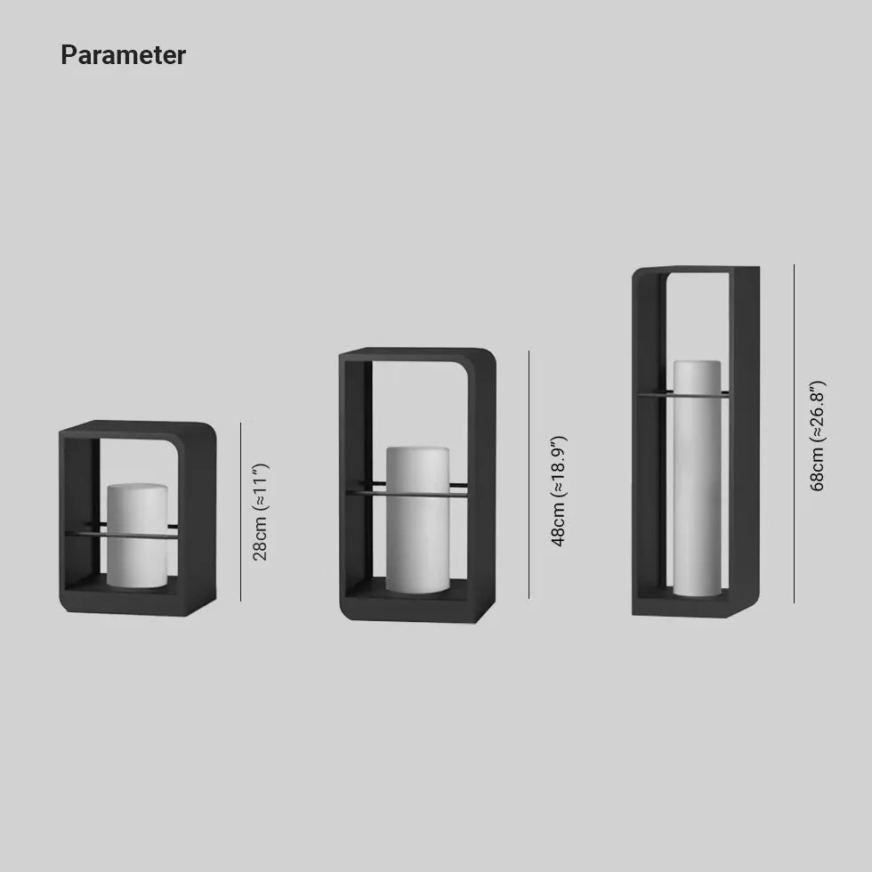 Lampada da Terra Nera Design Geometrico a Cornice - clowasit.com