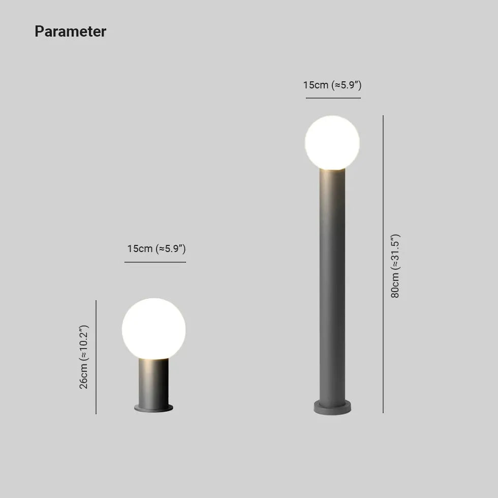 Luci a sfera da esterno colonna cilindrica - clowasit.com