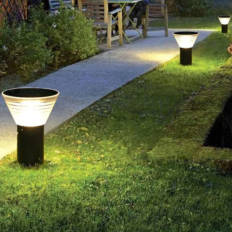 Luci led da esterno solari conico nero - clowasit.com
