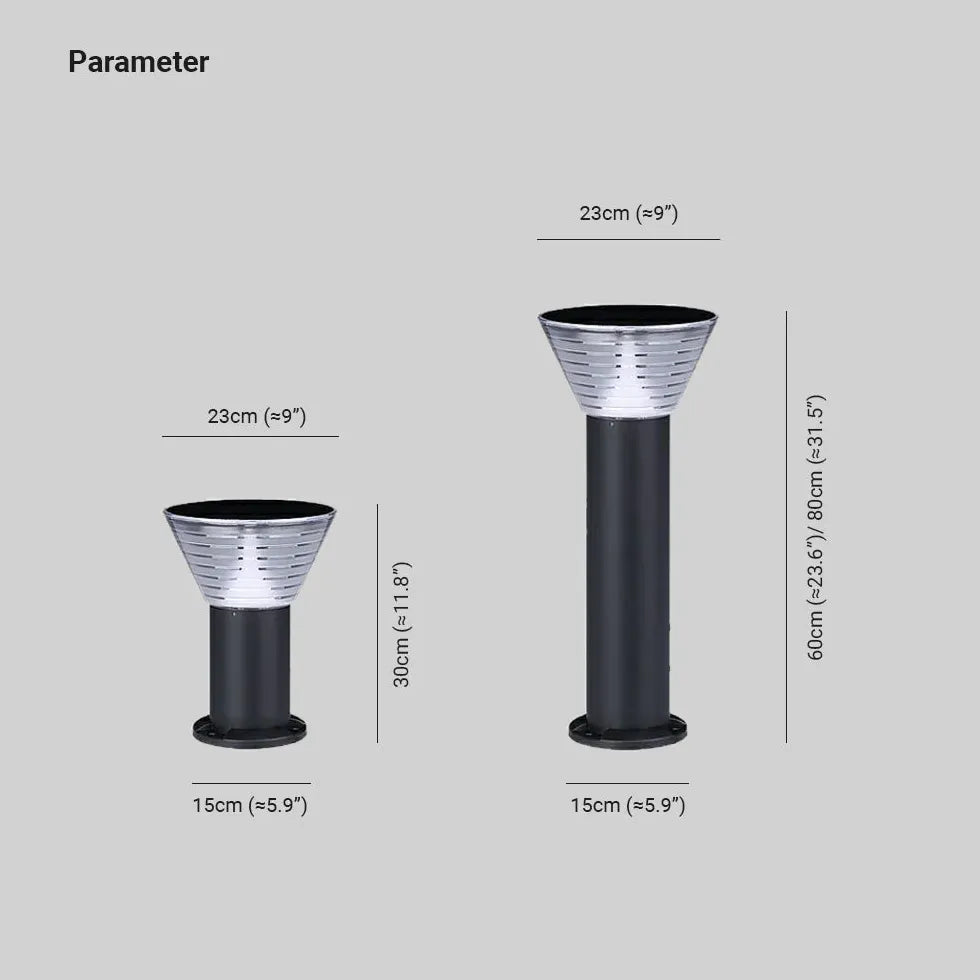 Luci led da esterno solari conico nero - clowasit.com