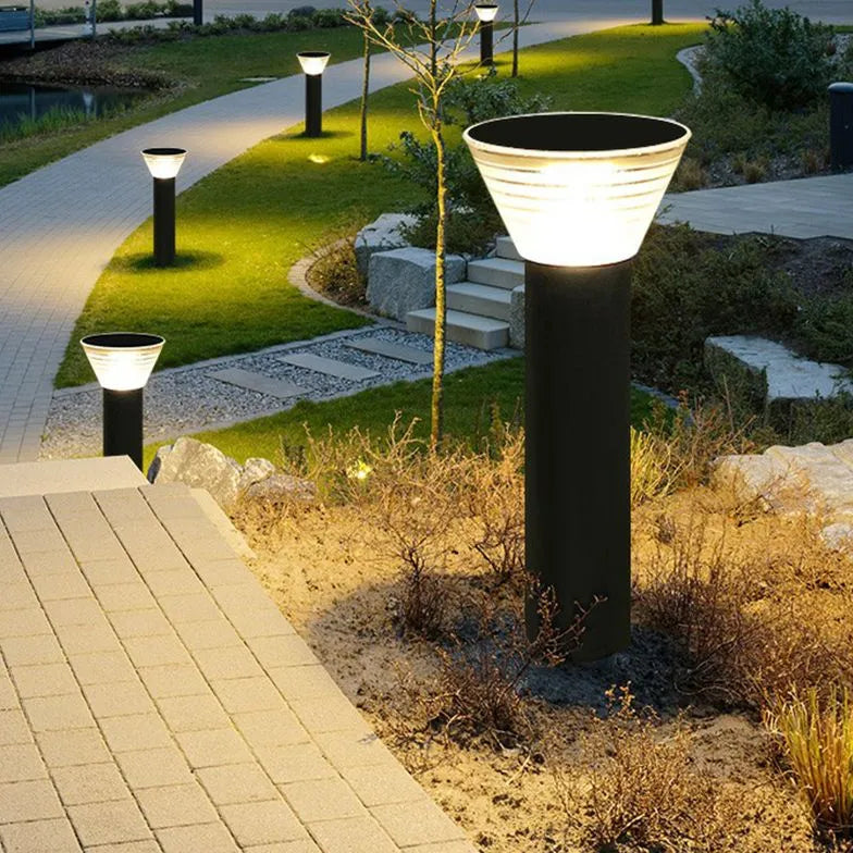 Luci led da esterno solari conico nero - clowasit.com