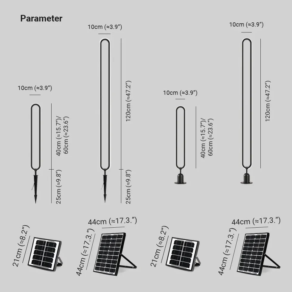 Luci esterne da giardino solari design ellittico - clowasit.com