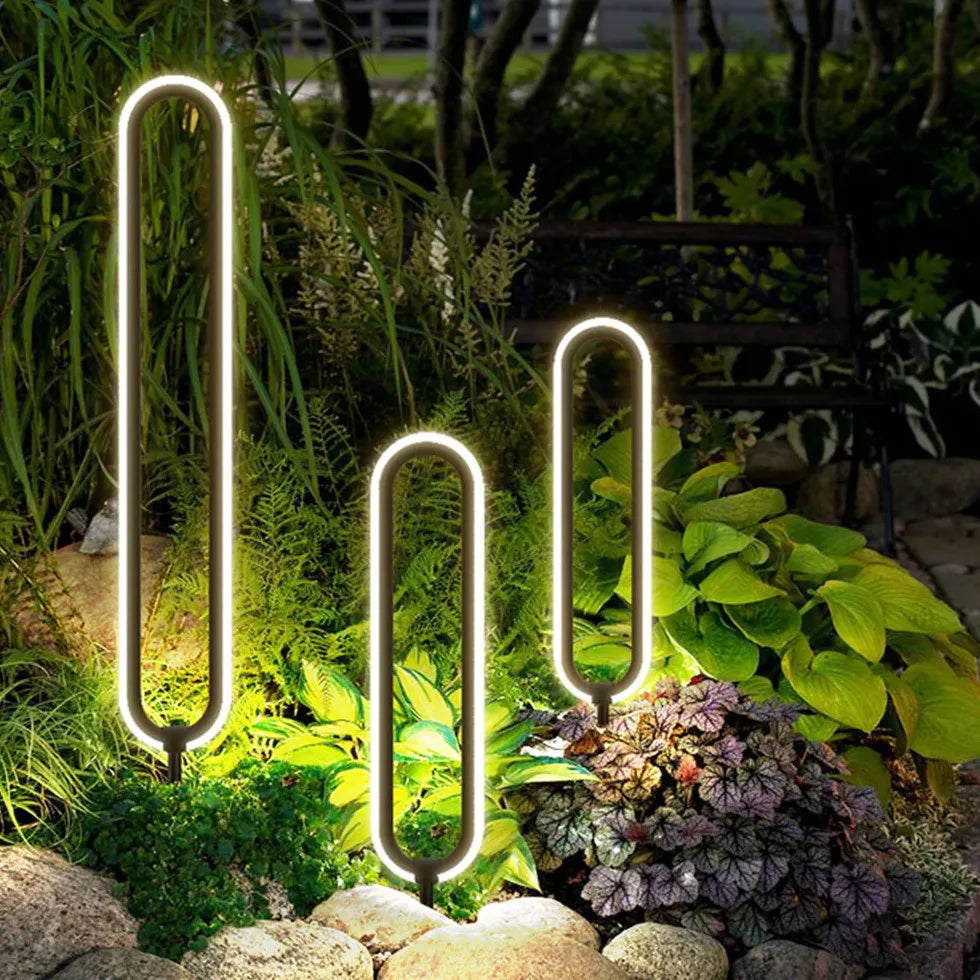 Luci esterne da giardino solari design ellittico - clowasit.com