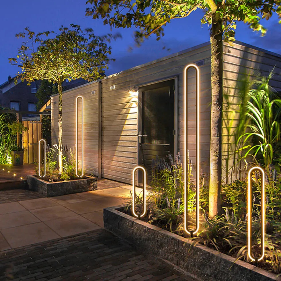Luci esterne da giardino solari design ellittico - clowasit.com