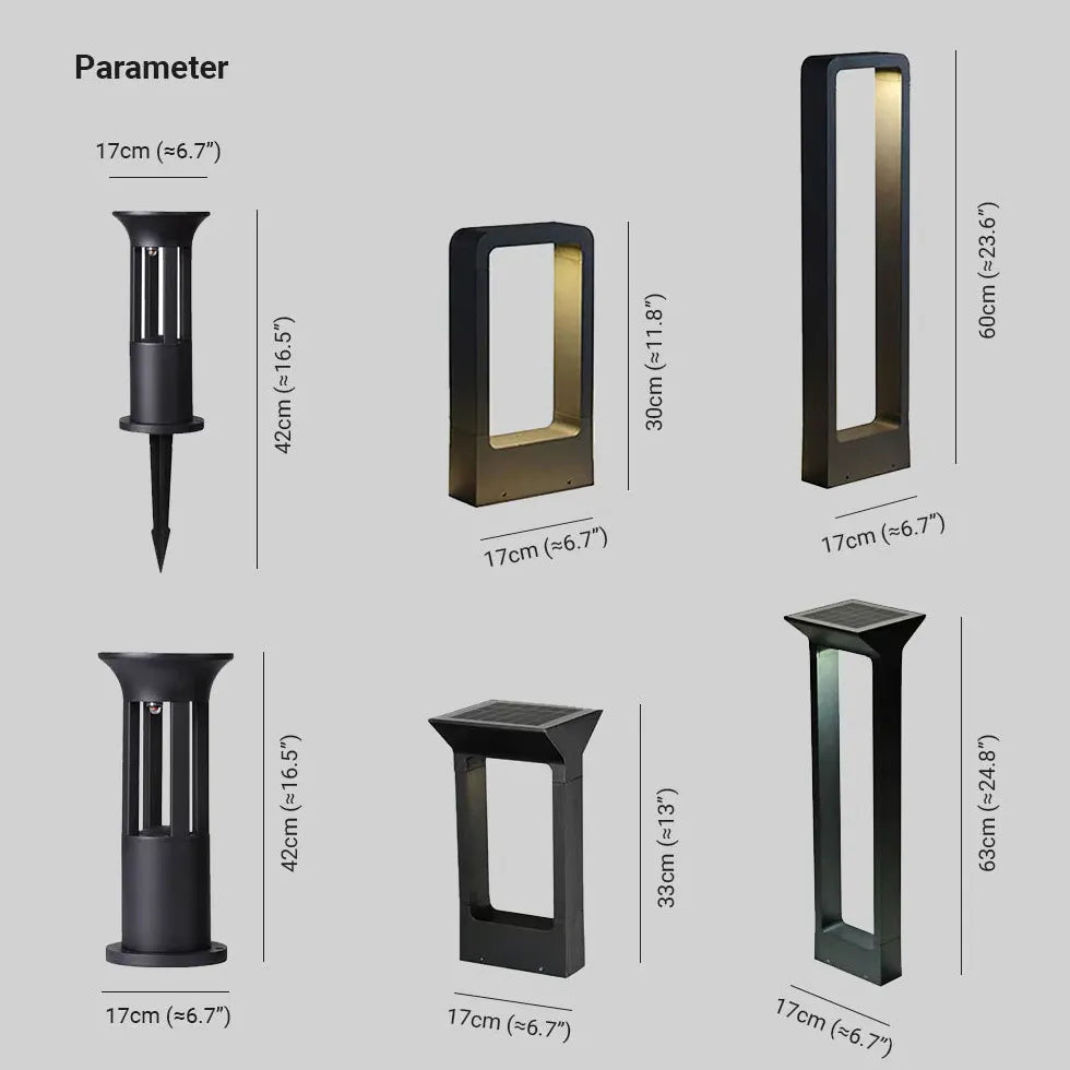 Lampada a colonna geometrica solare a energia - clowasit.com