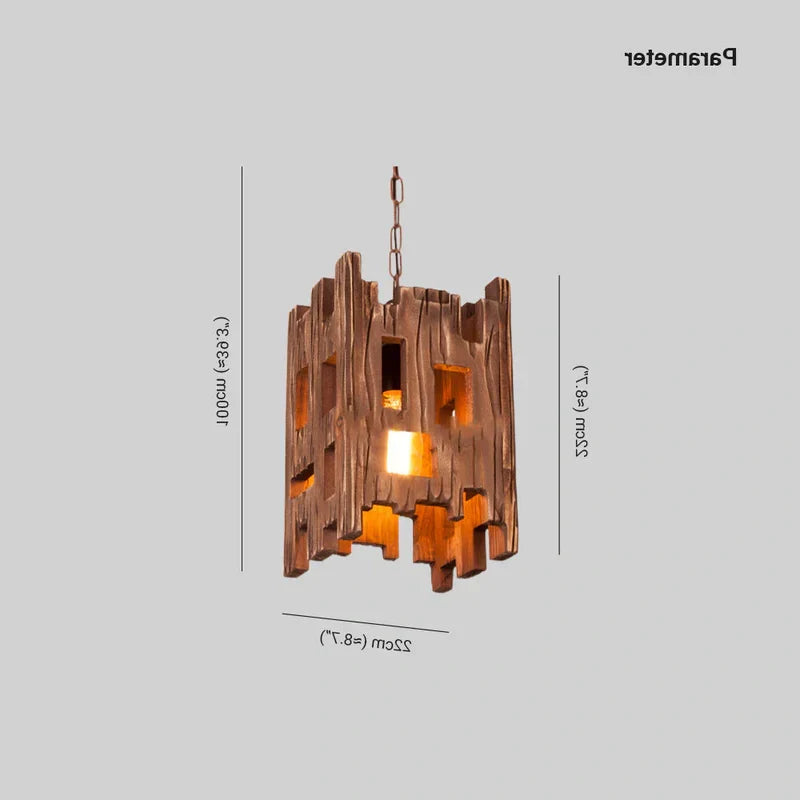 Lampadari stile industriale vintage con catena in legno - clowasit.com