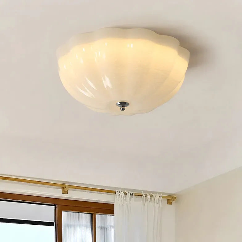 Plafoniera gialla in vetro forma conchiglia moderna - clowasit.com