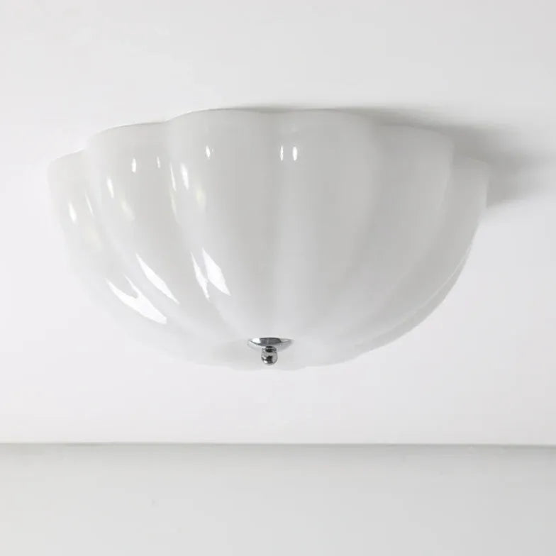 Plafoniera gialla in vetro forma conchiglia moderna - clowasit.com