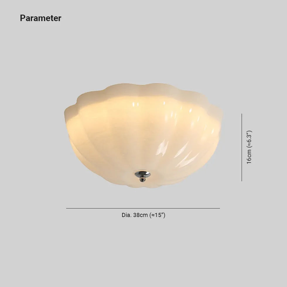 Plafoniera gialla in vetro forma conchiglia moderna - clowasit.com