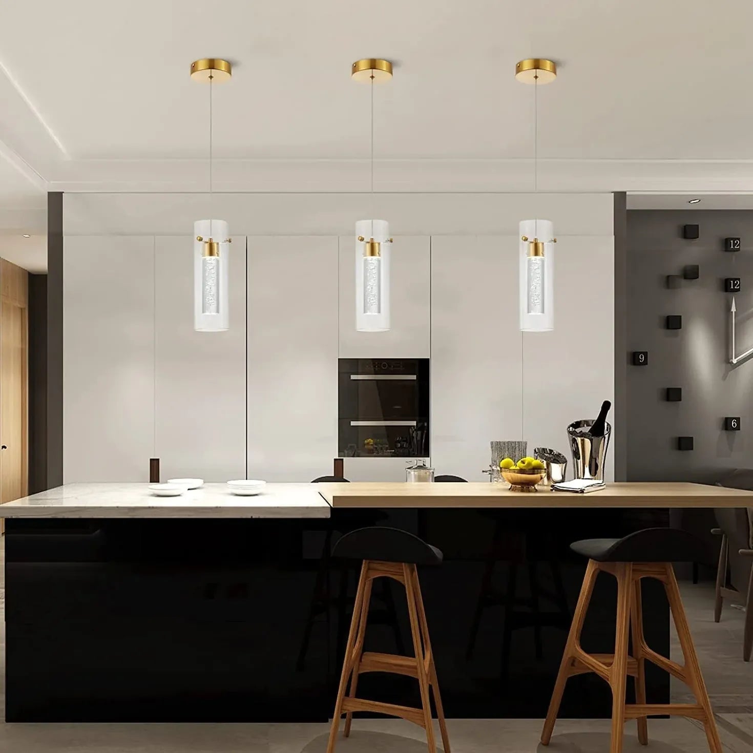Lampadari classici cucina design trasparente colonna lunga - clowasit.com