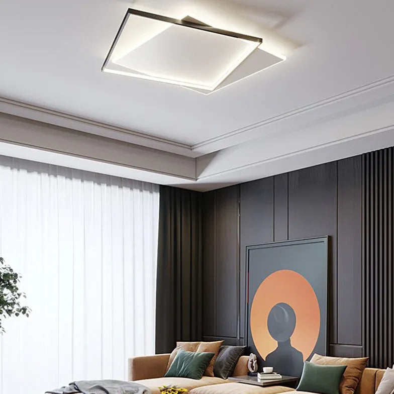 Plafoniera Soffitto Quadrata Design Moderno Bianco Nero - clowasit.com
