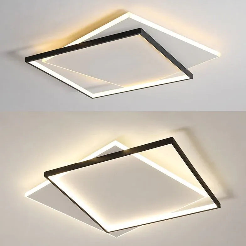 Plafoniera Soffitto Quadrata Design Moderno Bianco Nero - clowasit.com