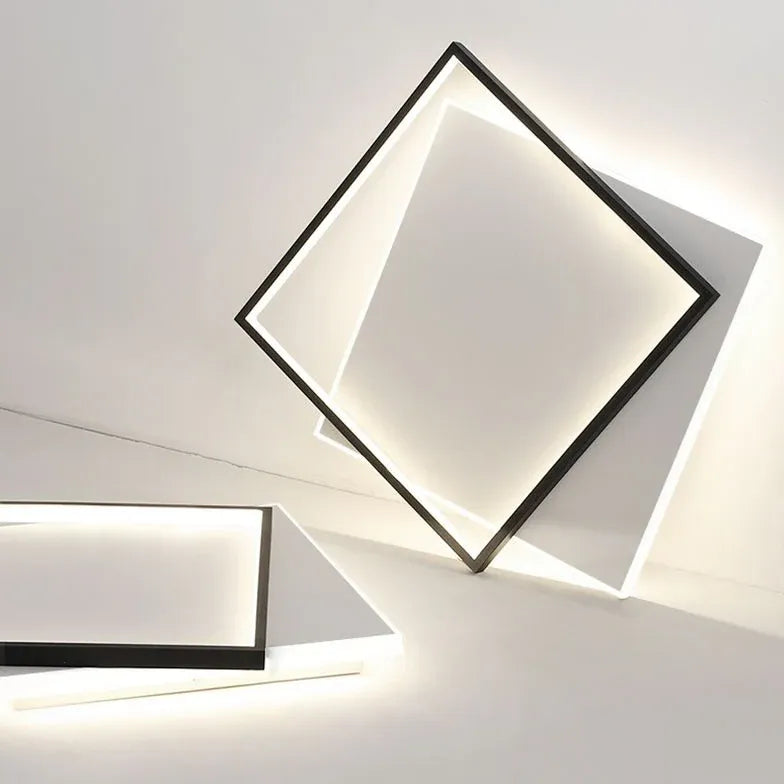 Plafoniera Soffitto Quadrata Design Moderno Bianco Nero - clowasit.com