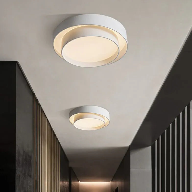 minimalista bianca doppia rotonda plafoniera lampadario - clowasit.com