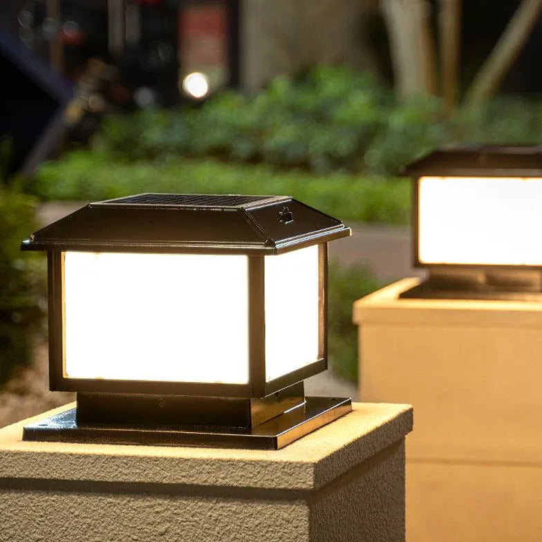 Lampada da palo solare quadrata retrò semplice - clowasit.com
