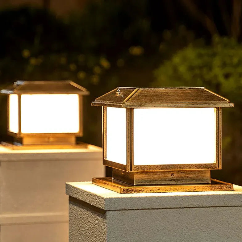 Lampada da palo solare quadrata retrò semplice - clowasit.com