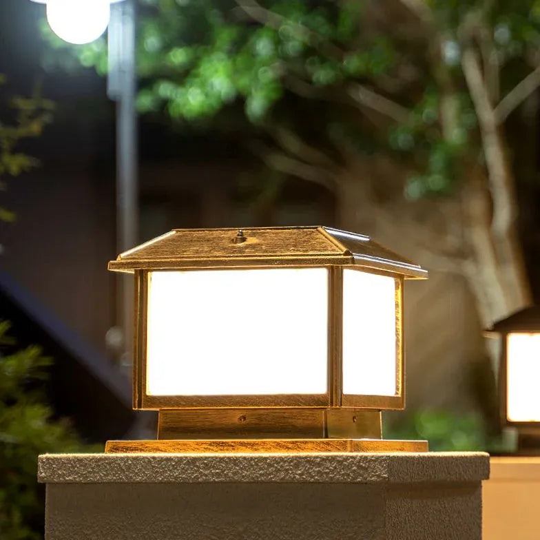 Lampada da palo solare quadrata retrò semplice - clowasit.com