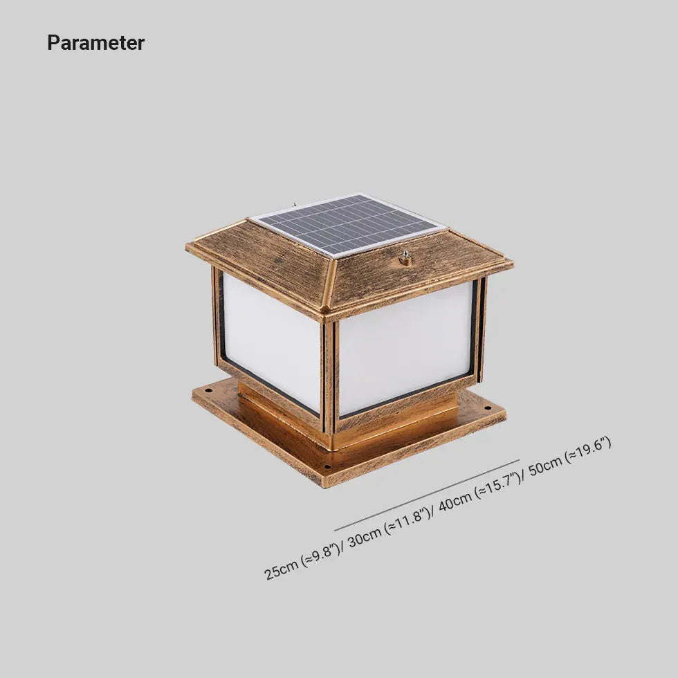 Lampada da palo solare quadrata retrò semplice - clowasit.com