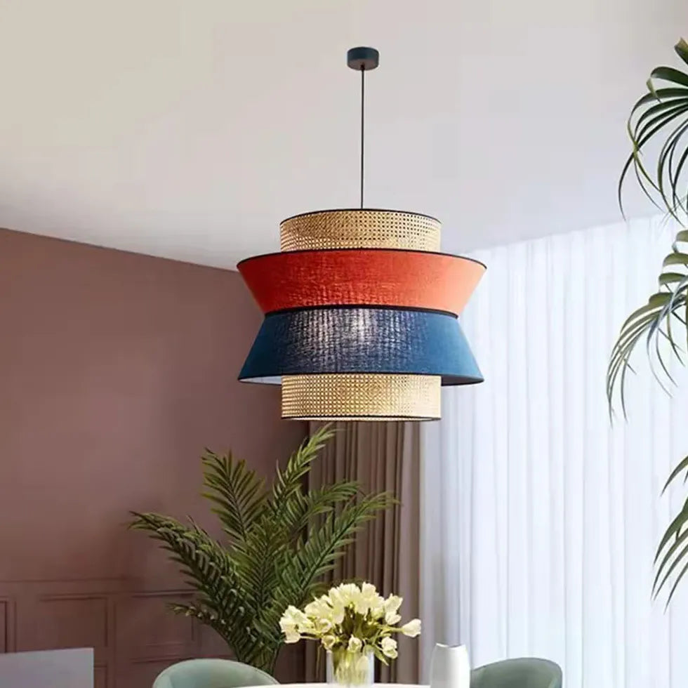 Lampadari Rattan Design Elegante Con PVC Multicolore - clowasit.com